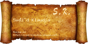 Svéd Klaudia névjegykártya