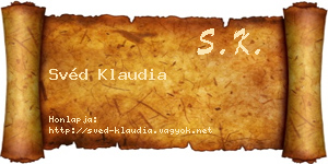Svéd Klaudia névjegykártya