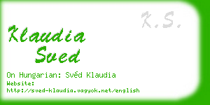klaudia sved business card